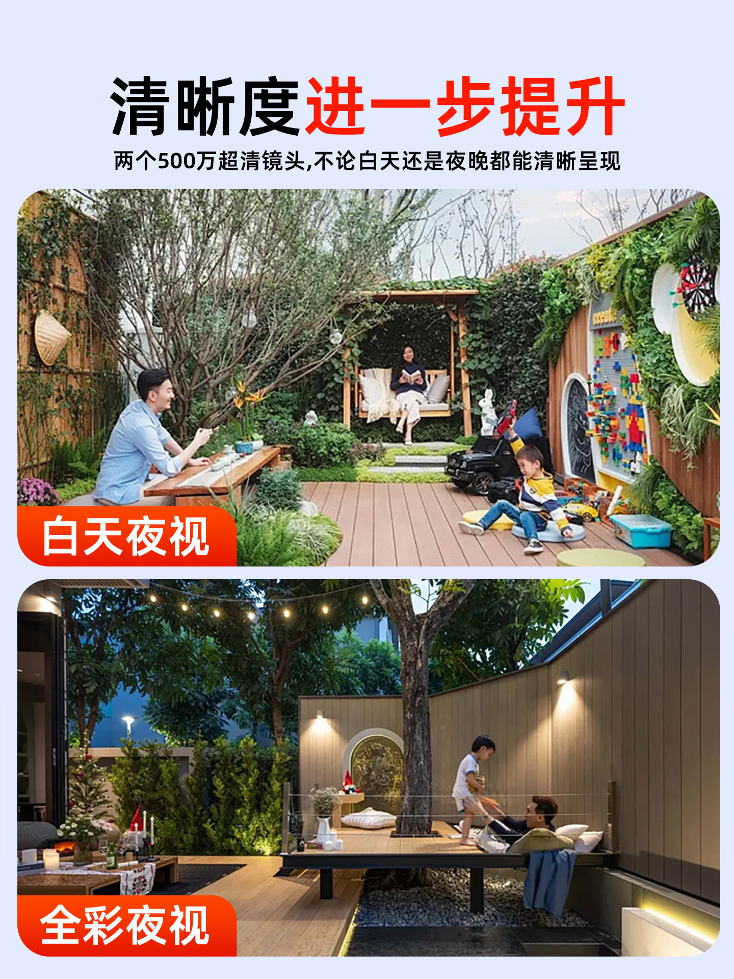 Monitor with 360-Degree Coverage, Outdoor Wireless, Home Use, Remote Access Via Mobile Phone, No Network Required, High-Definition Night Vision Camera