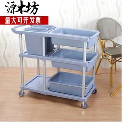 1 Restaurant multi-purpose mobile bucket dining cart restaurant cart stainless steel commercial bowl hanging hotel trolley car wash small