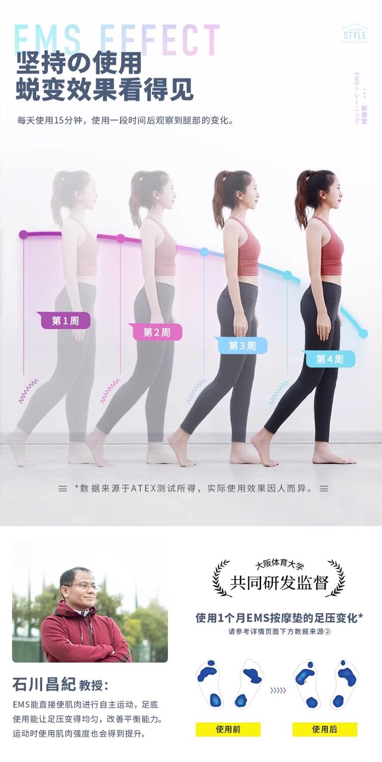 ems微电流穿戴健身仪 ems微电流美腿垫健身仪减肥腿垫瘦腿足底脚垫oave瘦身神器黑科技 OTHER