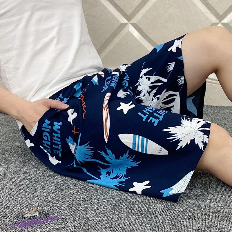 2026 Summer Men's Thin Pajama Shorts Home Cotton Silk Shorts Five-Point Loose Large Size Rayon Pants 2026 Summer Men's Thin Pajama Shorts Home Cotton Silk Shorts Five-Point Loose Large Size Rayon Pants