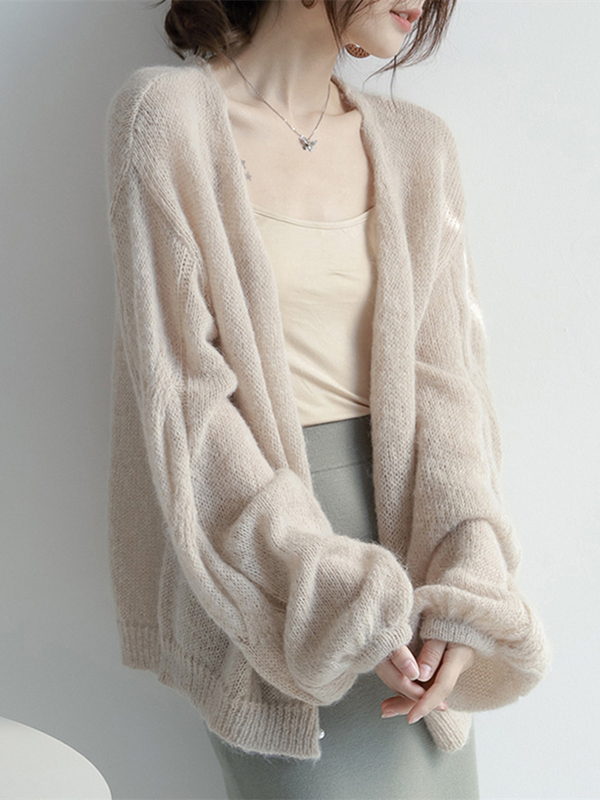 French-Style Lazy and Soft Mohair Knit Cardigan for Women, Spring Gentle and High-End Sweater Jacket Top French-Style Lazy and Soft Mohair Knit Cardigan for Women, Spring Gentle and High-End Sweater Jacket Top
