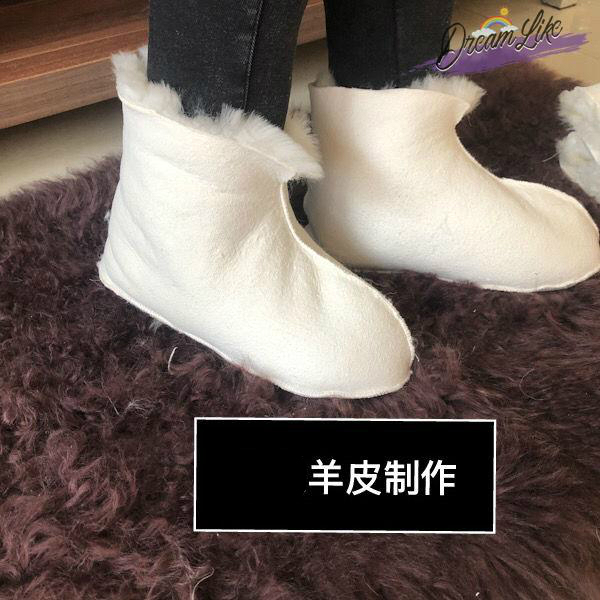 Wool Socks, Cold Storage Ice Plant Water Shoes, Rain Boots with Thickened Sheepskin Lining, Warm Socks for Middle-Aged and Elderly Men and Women for Home Use