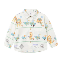 Garçon shirt printemps argent de lautomne 2024 bébé bébé fille imprimé country pur coton doublure longue manche longue manche pour enfants