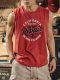 Brick Red Cotton Sleeveless Vest T-Shirt Men's Summer Breathable Loose Sports Sweat Vest American Retro T-shirt