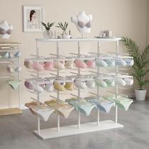 Up and down adjustable underwear rack movable underwear rack bra store display rack shorts hanging center island rack double-sided display manufacturer