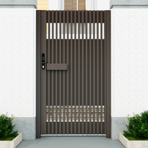 Aluminum art yard door villa flat aluminum alloy patio door sliding shutter door zinc alloy garden door single and double opening wrought iron door