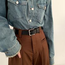 Japan FC new black belt for women American retro niche simple and versatile decorative jeans belt for men