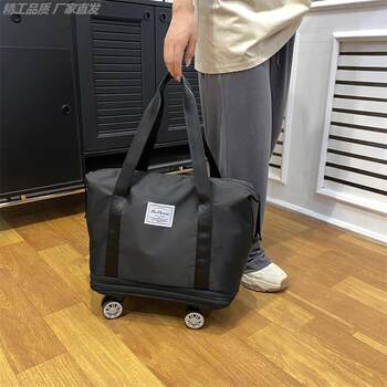 Luggage Bag with Pulleys, Universal Wheels, Travel Bag, Foldable Suitcase, Lightweight Trolley Bag, Large Capacity Hand-Pulled Backpack