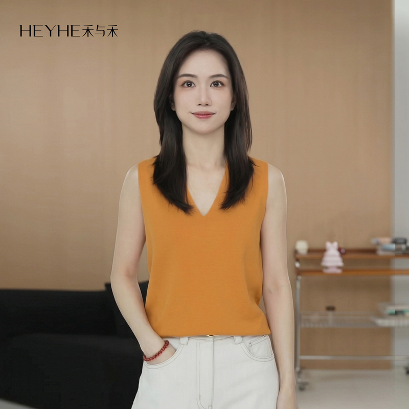Xiaohe【Sunflower】16-Gauge Precision Knitting, Delicate, Lightweight, Comfortable, Breathable, Can Be Worn Alone or Layered as a Vest Xiaohe【Sunflower】16-Gauge Precision Knitting, Delicate, Lightweight, Comfortable, Breathable, Can Be Worn Alone or Layered as a Vest