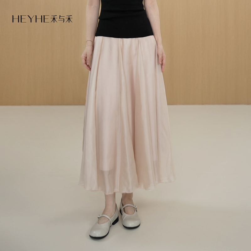 Xiaohe【Flowing Skirt】Heavy-Duty 16-Piece Patchwork Floral A-Line Comfortable, Agile, and Elegant Half Skirt for Women