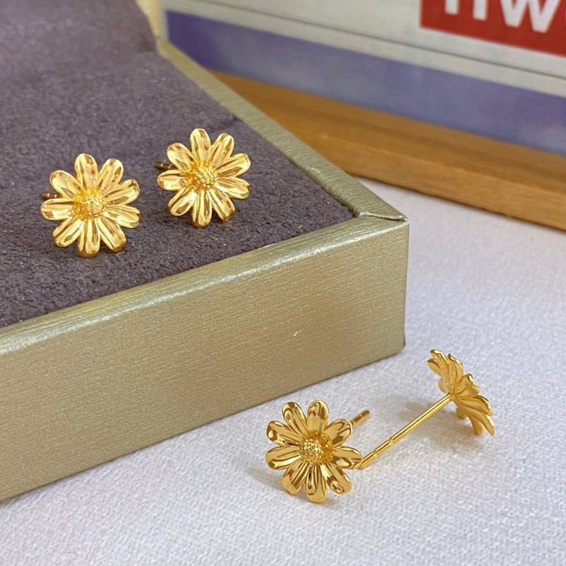 5G gold fashion minimalist wind ear nail 999 foot gold cute rabbit Delicate Symbol Earnail-Taobao