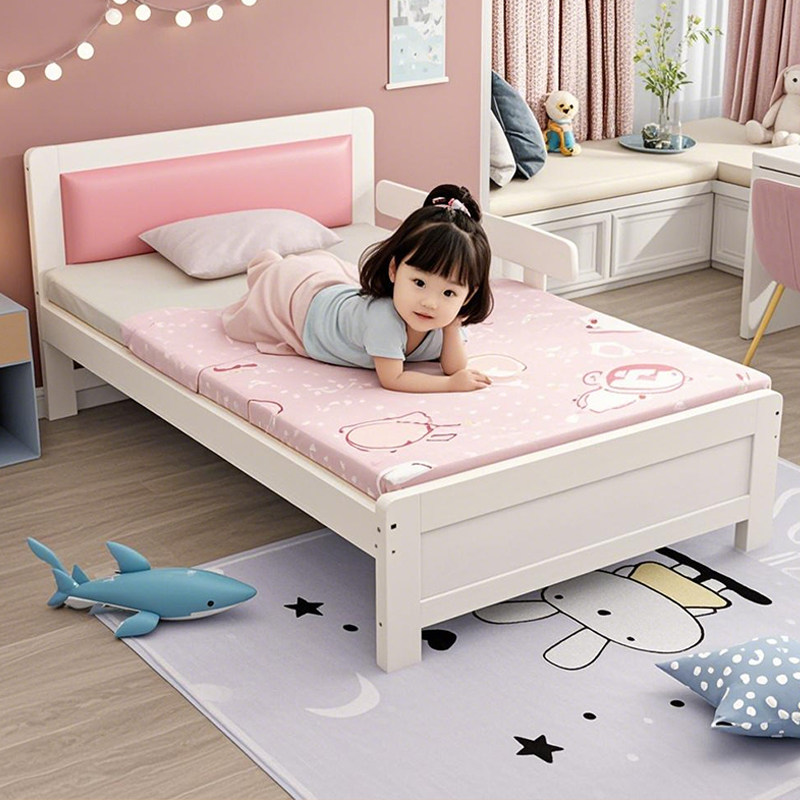 Детская кровать soft bag princess bed современная минималистичная спальня для девочек односпальная кровать для мальчиков 1,2 м кровать из цельного дерева с ограждением