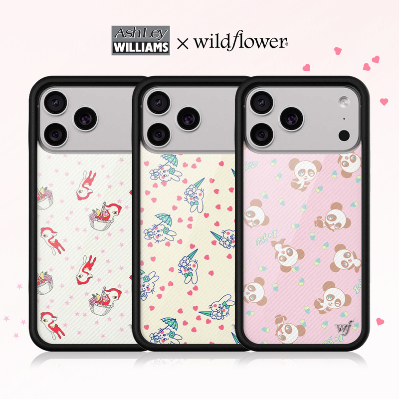 Ashley Williams X Wildflower Co-Branded Phone Case Suitable for Apple iPhone 18/17/16/15/Pro/Max Hard Shell Anti-Drop Protective Cover Bunny Deer Panda Wf
