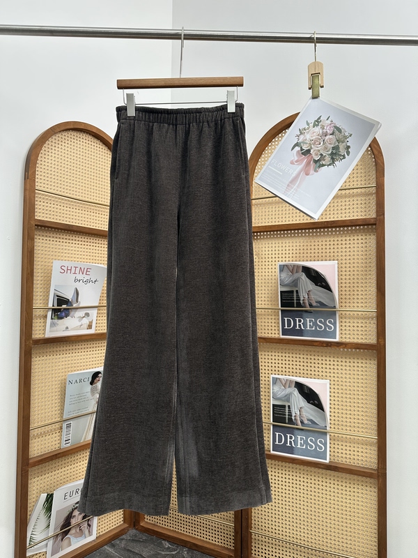 6435Y Chenille Glutinous Rice Pants for Women, High Waist, Loose Fit, Slimming, New Autumn/Winter Style, Size up