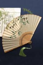 Sieve Moon Suzhou Ancient Style Su Embroidery Chinese Style Bamboo Folding Fan Embroidery Womens Silk Tuan Fan Silk Fan Chinese Style Portable