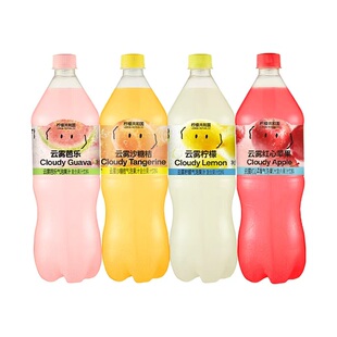 云雾柠檬芭乐气泡水果汁饮料1.25L*4瓶