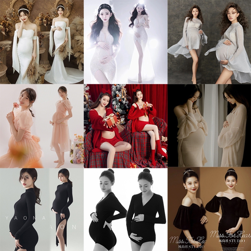 Maternity Photo Clothes, New Style Studio Photography Outfits for Pregnant Moms, Belly Art Photos, Maternity Photoshoots at Home