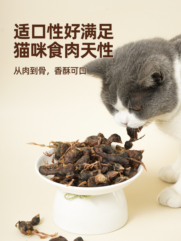 Cat and Dog Snacks, Teething Treats for Cats, Calcium Supplement for Cats, Universal Rewards for Cats and Dogs, Nutritional Treats for Kittens, Craving Relief, Teeth Cleaning, Freeze-Dried Quail