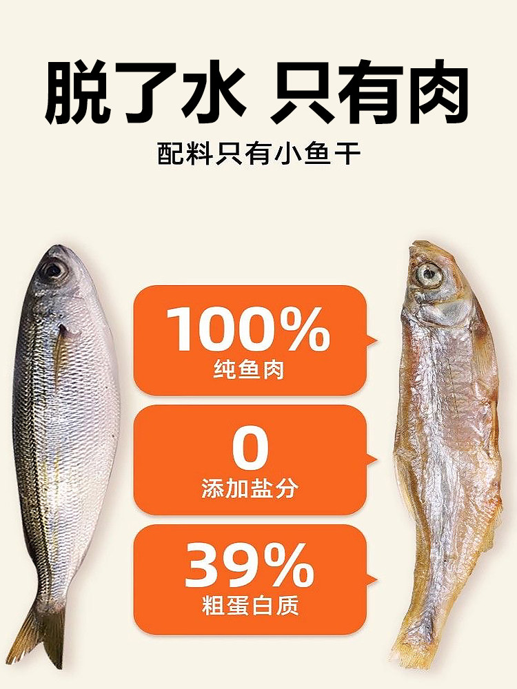 Dried Fish Cat Treats Pet Snacks Salt-Free Cat Supplement Fish Oil Freeze-Dried Spring Fish Cat Food Nutrition Calcium Supplement Teeth Grinding