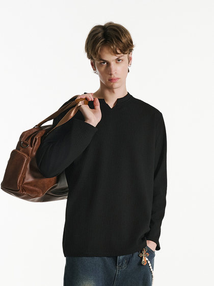 OFF-UP休闲长袖T恤男打底内搭宽松慵懒外穿上衣