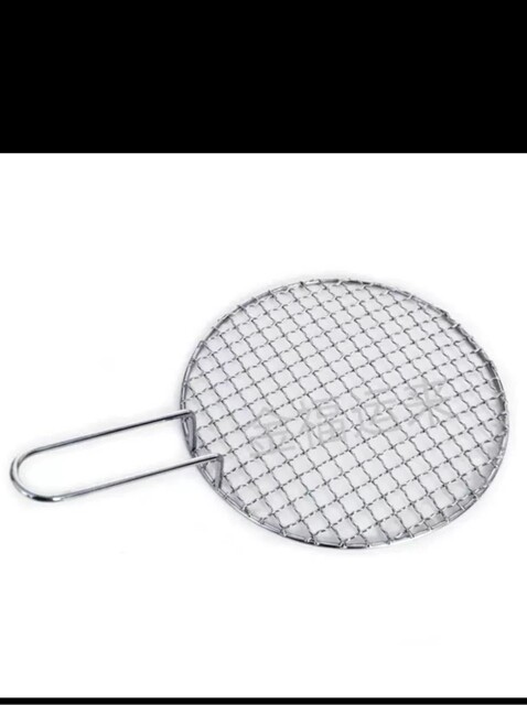 BBQ net round with handle stainless steel barbecue grate draining net around the stove tea net outdoor barbecue plate