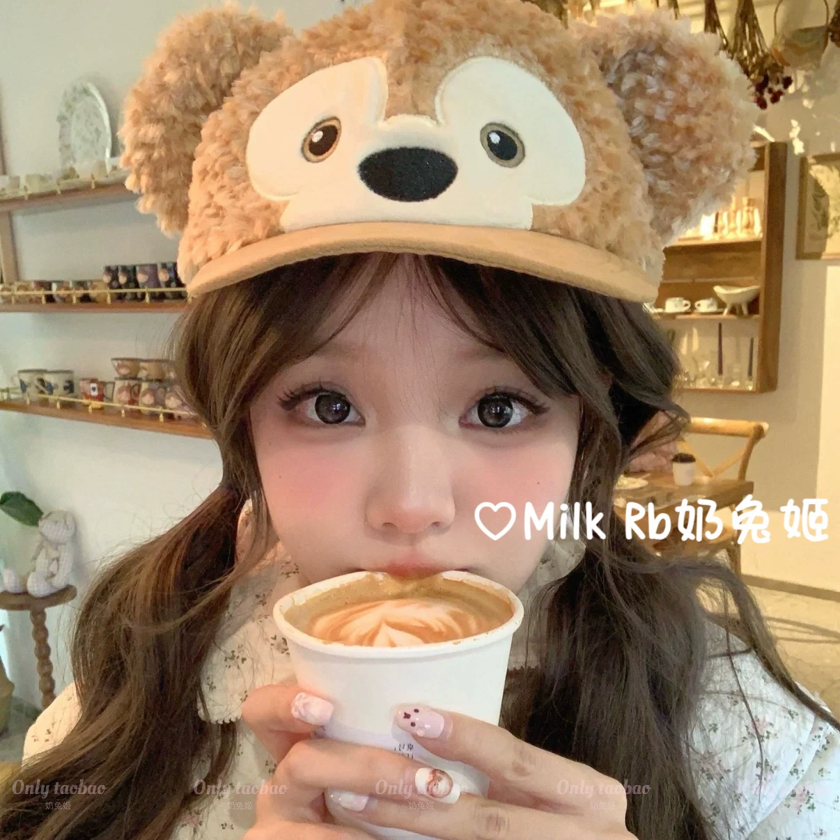 Милый зайчик Milk Bunny*Milk Duffy/Милый мультяшный Дuffy шапка плюшевый рисунок для девушки, мягкий милый Дини Д Duff быстрая кепка
