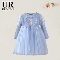 (Removal Area) Brand Counter) Frozen Girls Spring Dress Baby Long Sleeve Princess Elsa
