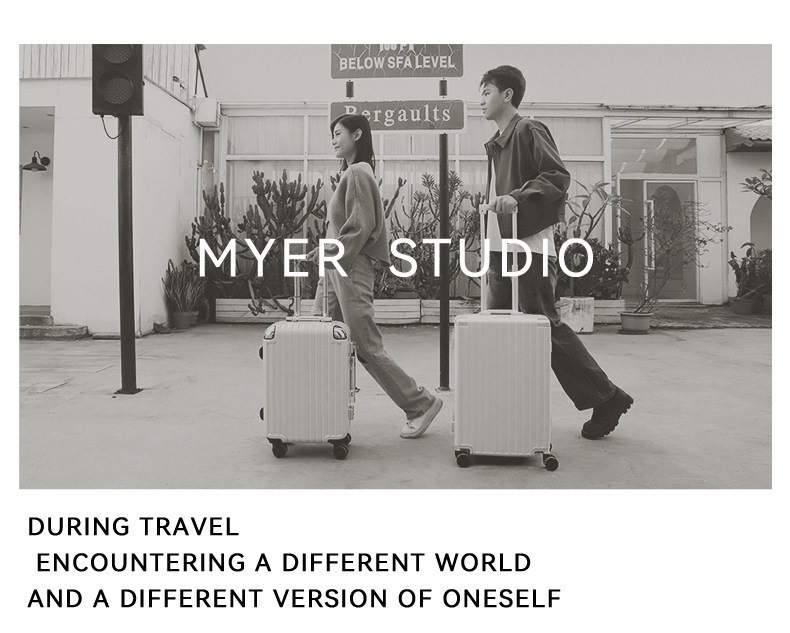 чемодан myer化妆包高端手提箱新款大容量密码锁干湿分离粉色可搭配行李箱