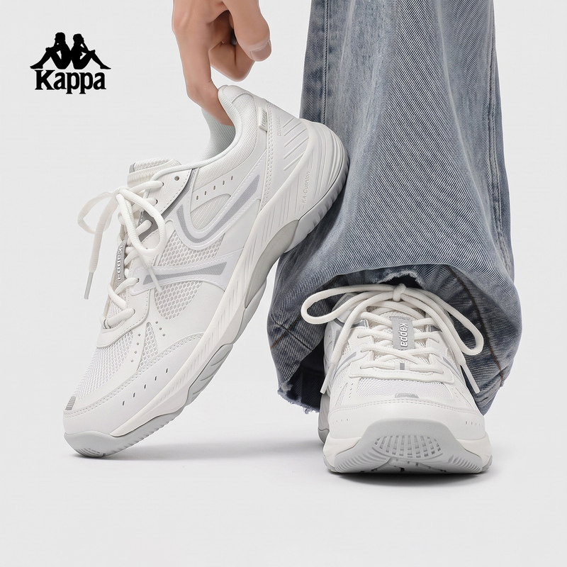 Kappa Men's Shoes Soft-Soled Casual Shoes 2026 Autum New Badminton Wear-Resistant Sports Shoes Lightweight White Shoes