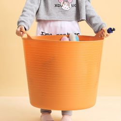 Thickened plastic storage bucket children's bathtub dirty clothes basket portable toy storage basket baby bath bucket bath bucket