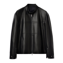 SINBOS genuine leather jacket mens short stand-up collar motorcycle jacket vegetable tanned goatskin 2024 autumn and winter new coat trend