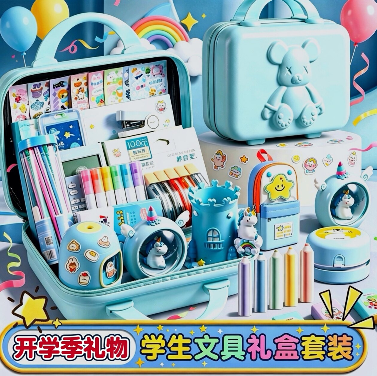 儿童文具套装礼盒幼升小升学礼物小学生开学文具大礼包一年级入学必备学习用品女孩高颜值男幼儿园毕业伴手礼