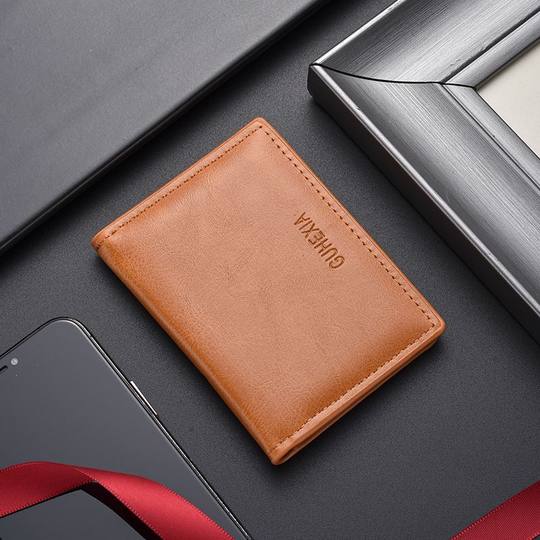 Складной держатель для карт для мужчин, простой кошелек для монет для женщин, ультратонкий и компактный портативный держатель для визитных карточек, универсальный держатель для удостоверений личности из мягкой кожи.