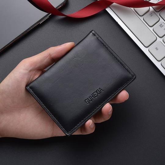 Складной держатель для карт для мужчин, простой кошелек для монет для женщин, ультратонкий и компактный портативный держатель для визитных карточек, универсальный держатель для удостоверений личности из мягкой кожи.