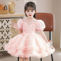 Girls dress princess dress summer childrens tutu dress little girl flower girl wedding host sixty-one performance costume