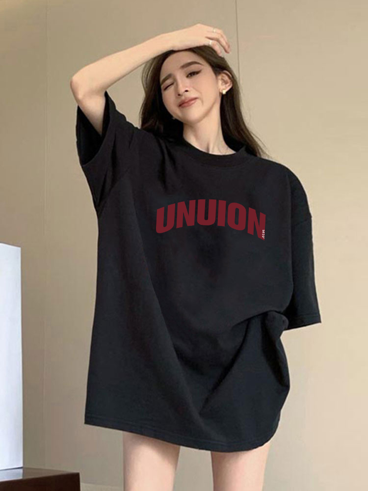 大きいサイズ 300 斤 純綿 厚手 半袖 T シャツ 男女兼用 夏 ニッチ デザイン アメリカン レトロ カップル ルーズ トップス