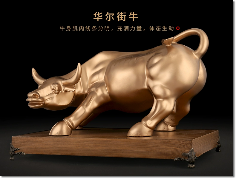 Trang trí bò Văn phòng Trang trí máy tính để bàn Lucky Town House Wall Street Cửa hàng trang trí bò Công ty quà tặng Khai trương