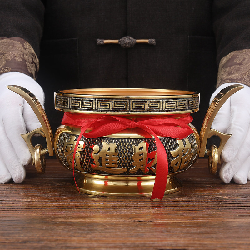 Pure bronze incense stove large imitation ancient bronze stove incense inserted to the home Buddha's fortune and fortune and fortune for the Buddha's three foot bronze tripod