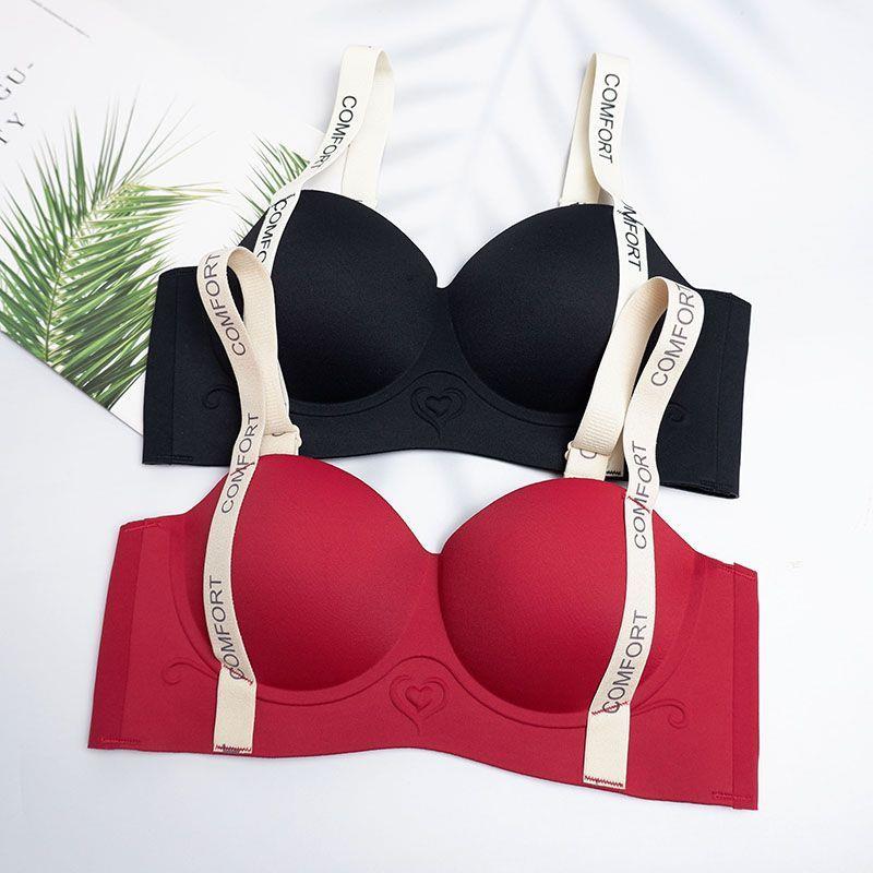 潮玩娃衣 无钢圈无痕内衣女提拉上托收副乳小胸聚拢显大调整型少女文胸套装