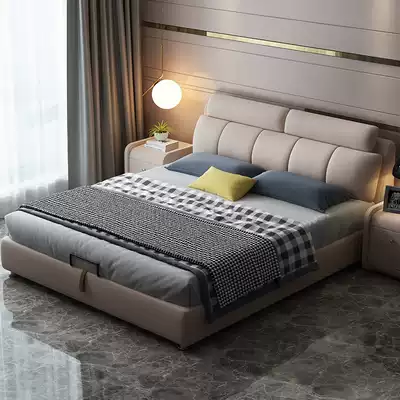 Nordic cloth art bed modern minimalist Net red bed 1 8 m bed double bed master bedroom nano technology cloth bed wedding bed