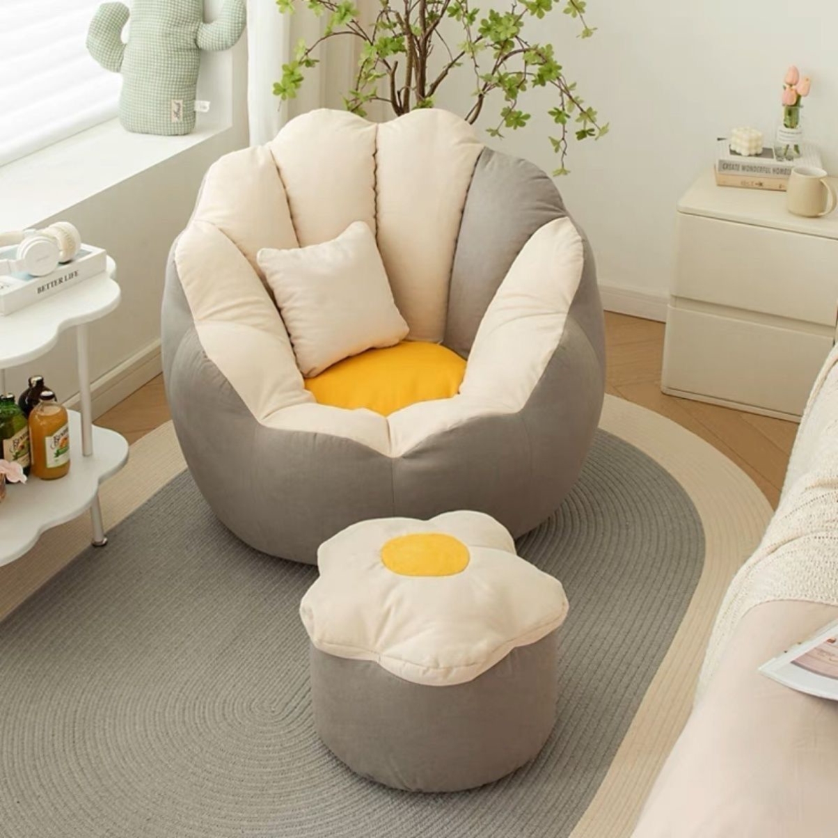 2023 new sloth sofa can lie in sleeping bedroom Single small net red Dormitory Balcony Deck Chair Children Bean Bag-Taobao