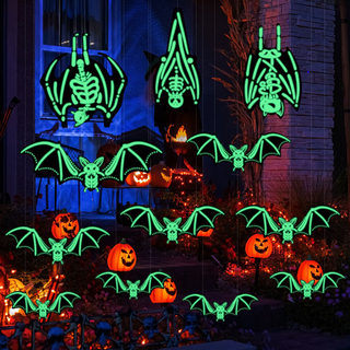 Halloween Decoration Luminous Skull Bat Hanging String Outdoor Courtyard Hanging Ornaments Party Mall Decorations Pendants