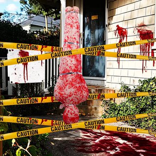 Halloween Decoration Blood Cloth Hanging Decoration Horror Props Outdoor Haunted House Secret Room Scene Atmosphere Props Decorations