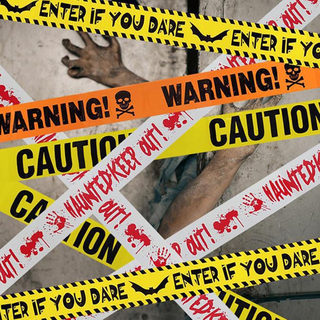 Halloween Decoration Caution Tape Isolation Tape Warning Tape Party Bar Haunted House Escape Room Horror Costume Scene Setup