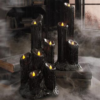 Halloween Decorative Candlestick Ornaments Party Resin Candle Lights Party Tabletop Atmosphere Lights Scene Decoration Decorations