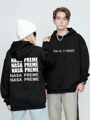 NASA PREME350g重磅连帽卫衣男2023春秋季上衣宽松运动休闲情侣潮