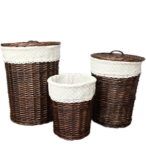 Rattan storage basket with lid dirty clothes basket large wicker clothes hot pot restaurant clothes storage basket dirty clothes basket woven frame