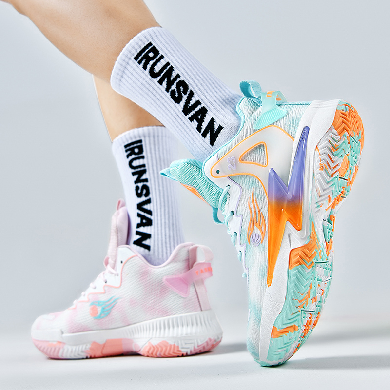 Yuanyang Basketball Sneakers for Men, Summer, Big Kids, Teenagers, Breathable, Shock-Absorbing, Non-Slip, Wear-Resistant, Practical Boys' Sneakers