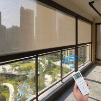Intelligent electric windproof roller blind balcony heat insulation and light-shading floor-to-ceiling window bay window rain-proof and mosquito-proof pavilion sun room outdoor