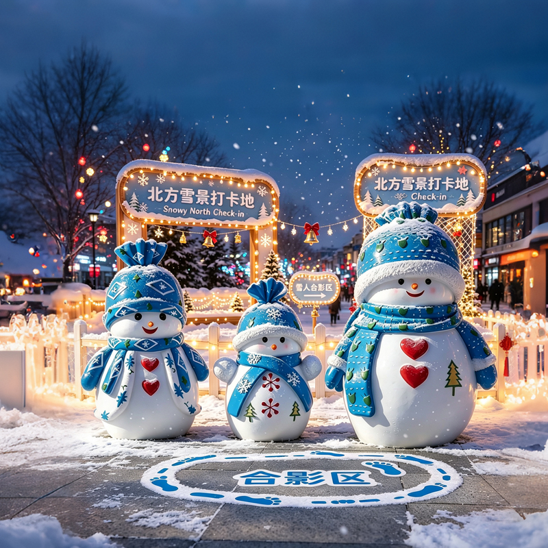 Christmas Snowman Figurine Ornaments Outdoor Garden Decorations New Year Resort Area Mall Photo Props Christmas Snowman Figurine Ornaments Outdoor Garden Decorations New Year Resort Area Mall Photo Props